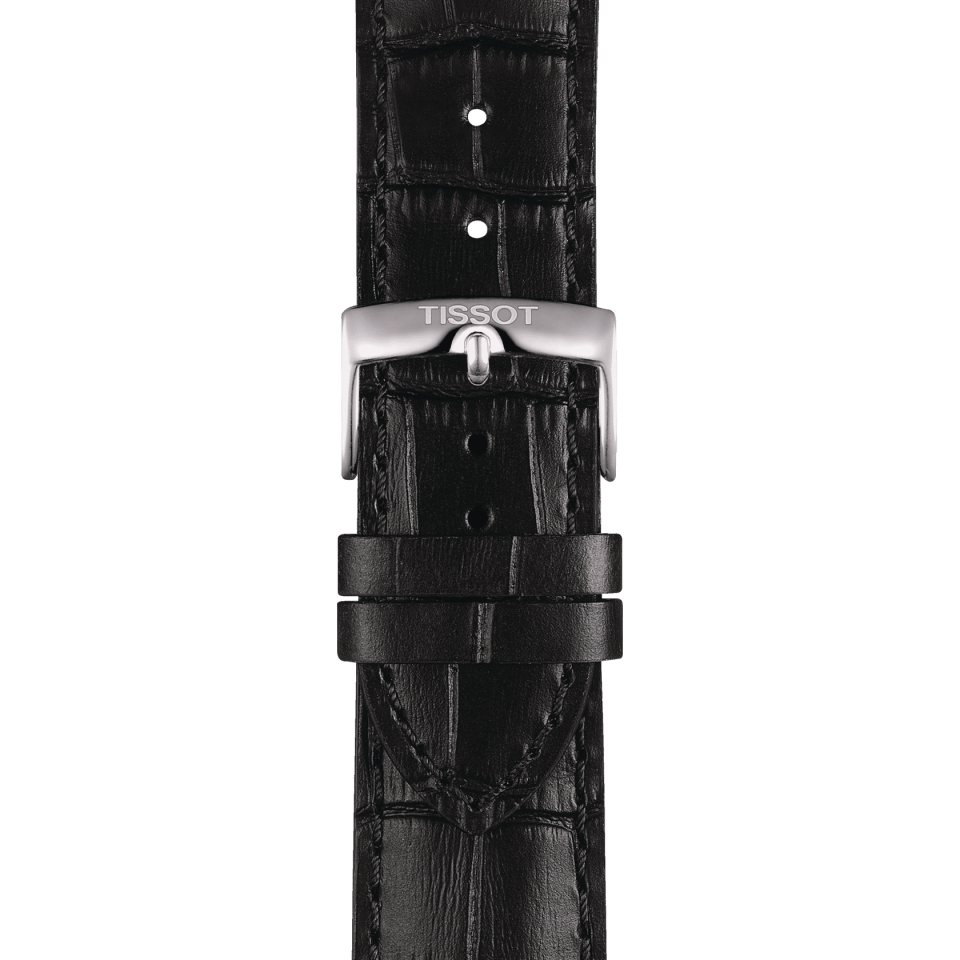 Tissot siyah deri kayış boynuz aralığı 22 mm T852041653